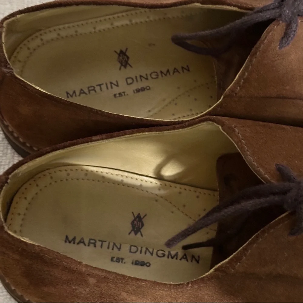 Martin‎ Dingman Ernest Men's 9.5 M Brown Suede Derby Dress Shoes 300381